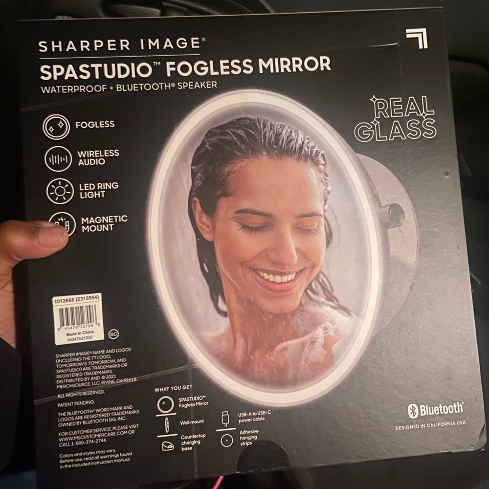 Sharper Image® LED Fogless Shower Mirror & Speaker